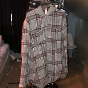Flannel with hoodie.